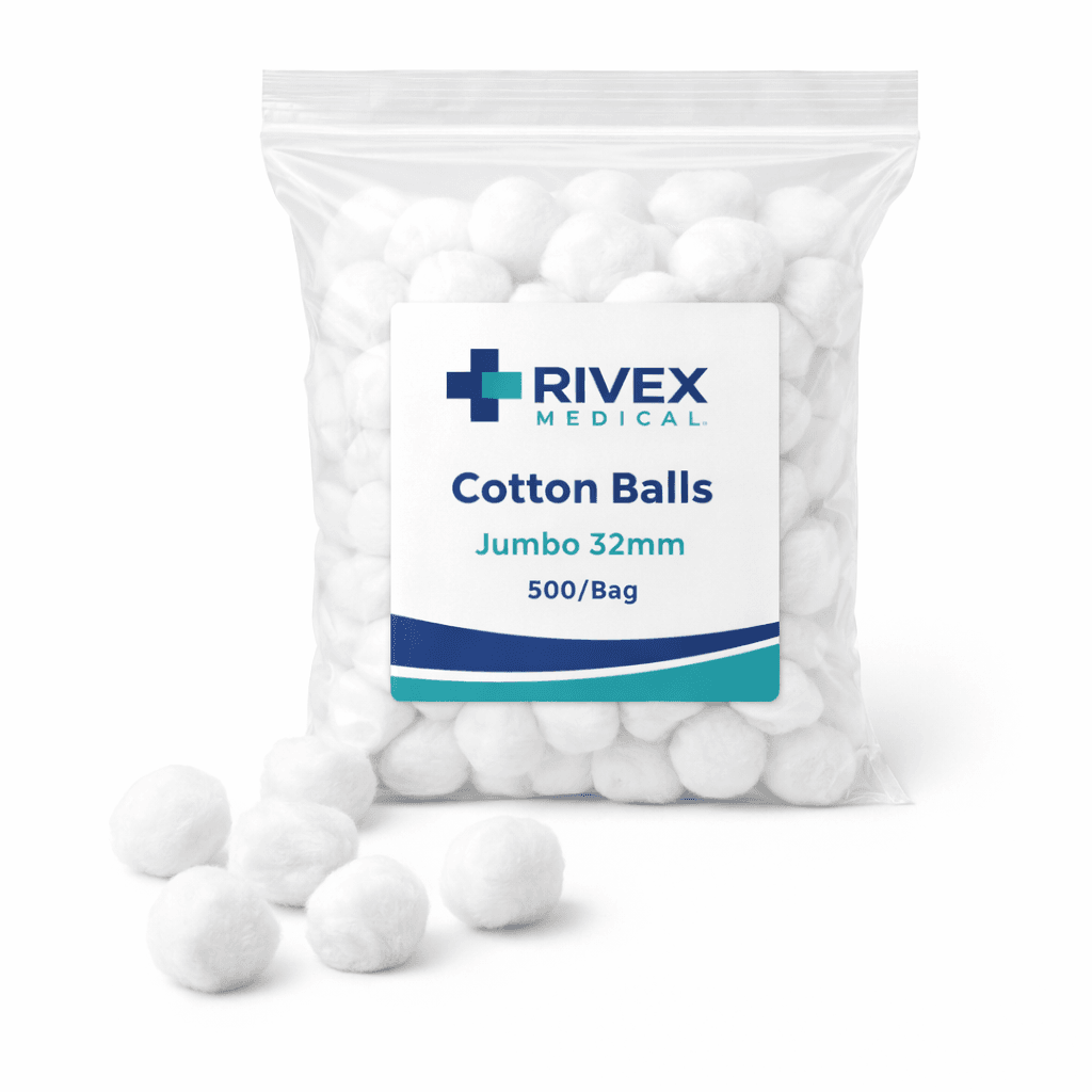 Cotton Balls — Jumbo 32 mm, 500/Bag